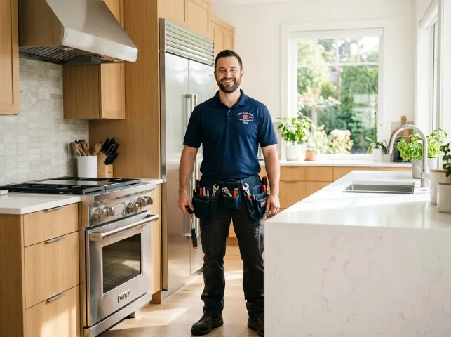 Appliance Repair Hero technician in a Boulder City, NV kitchen after an appliance repair